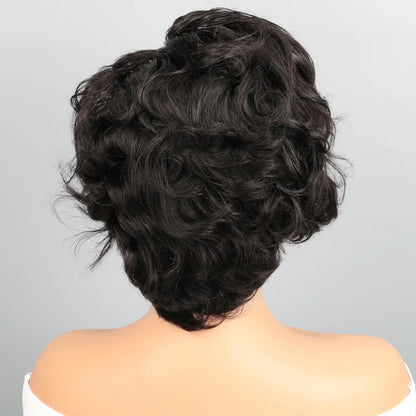 Short Curly Lace Front Wig – 100% Human Hair, Transparent Swiss Lace, Customizable Style