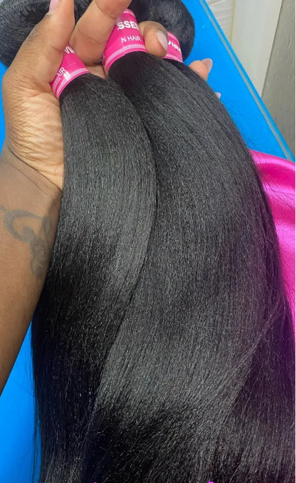 UNice Yaki Straight Human Hair Bundles – 1/3/4 PCS, 100g Per Bundle, Natural Color, Sew-In Weaves, 8-26 Inch