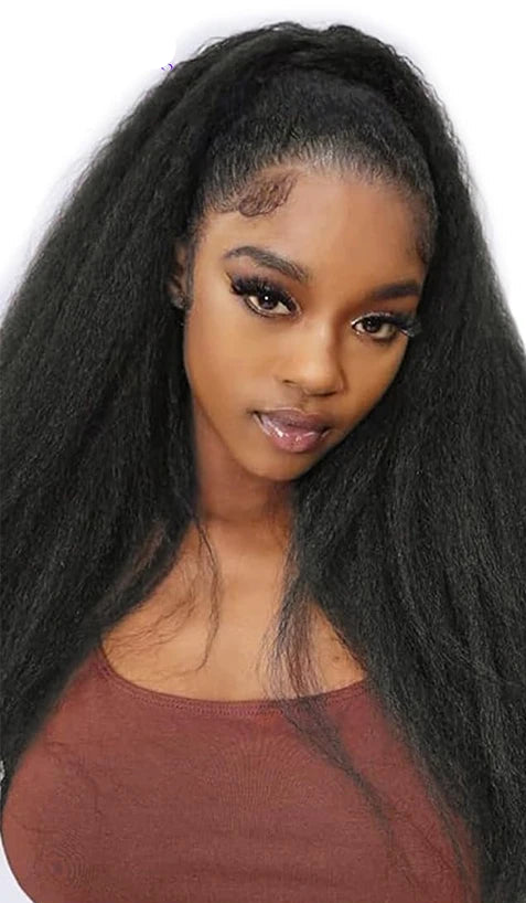 Premium Kinky Straight Human Hair Bundles – 100% Natural, Machine Double Weft, Perfect for Weaving