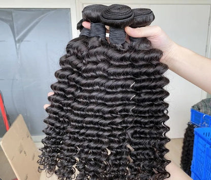 Deep Wave Human Hair Bundles – 100% Natural, Permed, 12-30 Inch, No Shedding, Available for Drop Shipping