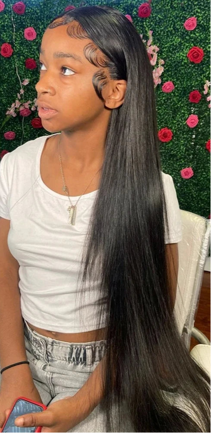 Premium 100% Straight Human Hair Bundles – Unprocessed Natural Hair Extensions (10-40 Inch)