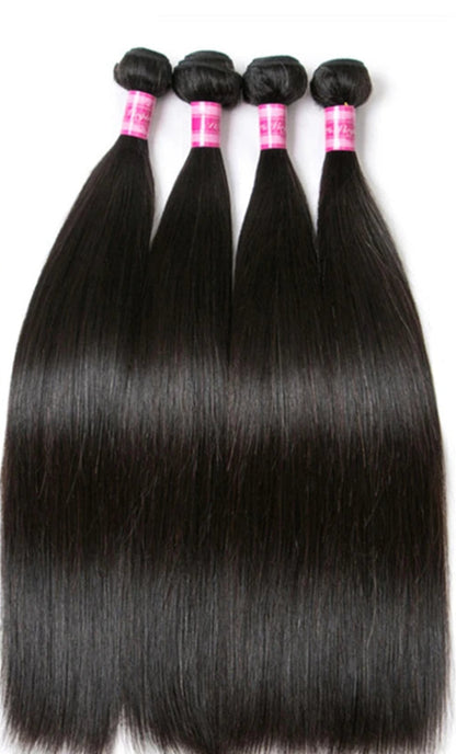 Premium Peruvian Straight Human Hair Bundles – Natural & Jet Black, 100% Hair
