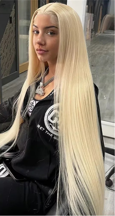 Premium 26+ Inch Swiss Lace Front Wig - Straight, Transparent Lace, Long Length, Customizable for All Colors"