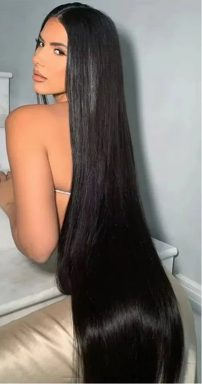 Premium Straight Human Hair Weave - Machine Double Weft, Permed, No Chemical Processing, Suitable for Darker Dyes