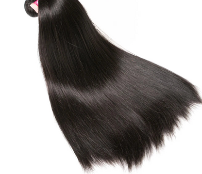 Younsolo Straight Virgin Hair Bundles – Human Hair Extensions, Natural Black, 8''-30''