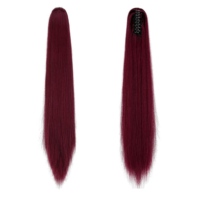 Kinky Straight Clip-In Hair Extension – High-Temperature Fiber, Pure Color, 140g