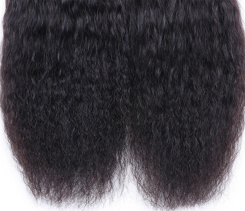 UNice Kinky Straight Hair Bundles – 100% Virgin Human Hair Extensions, Double Weft