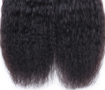 UNice Kinky Straight Hair Bundles – 100% Virgin Human Hair Extensions, Double Weft