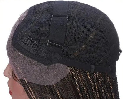 30-Inch Box Braids Lace Front Wig – Senegalese Twist Braided Wig for Women, Heat Resistant Synthetic with Baby Hair