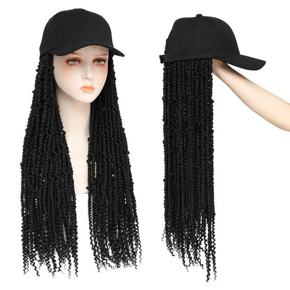 14-22 Inch Baseball Cap Wig with Passion Twist Braids – Stylish, Heat-Resistant Crochet Wig for Daily Wear