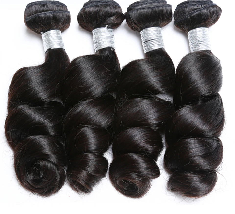 Vallbest Loose Wave Human Hair Bundles – 100% Virgin Hair, 1/3/4 PCS, Tangle-Free & Restyleable