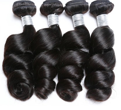 Vallbest Loose Wave Human Hair Bundles – 100% Virgin Hair, 1/3/4 PCS, Tangle-Free & Restyleable