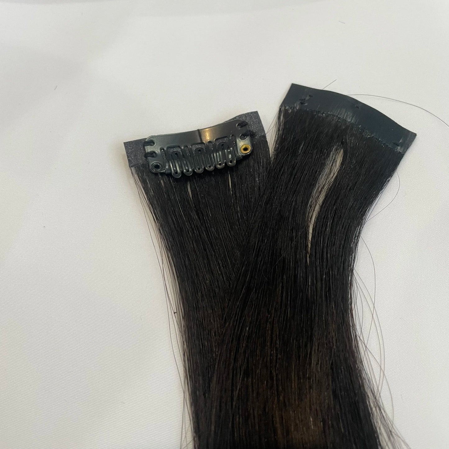 Seamless Clip-In Hair Extensions – 100% Virgin Indian Straight Hair, No Chemicals, 6pcs/Set, Natural Black