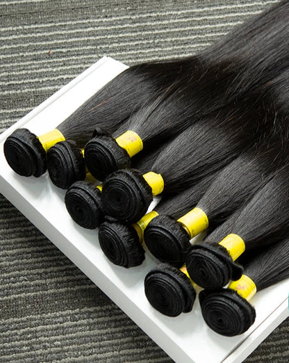 Melodie 12A 40-Inch Silky Bone Straight Human Hair Extensions - Double Weave Bundles, 1-4 Bundles