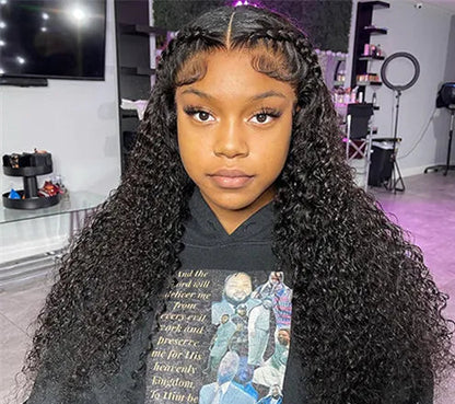 26+ Inch Deep Wave Human Hair Lace Front Wig – Pre-Plucked, 13x4 & 13x6 HD Lace