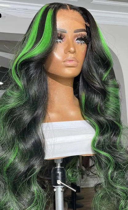 Long Wavy Synthetic Lace Wig for Black Women – Heat Resistant, Light Brown Lace, Premium Quality, Natural Black Hair Look