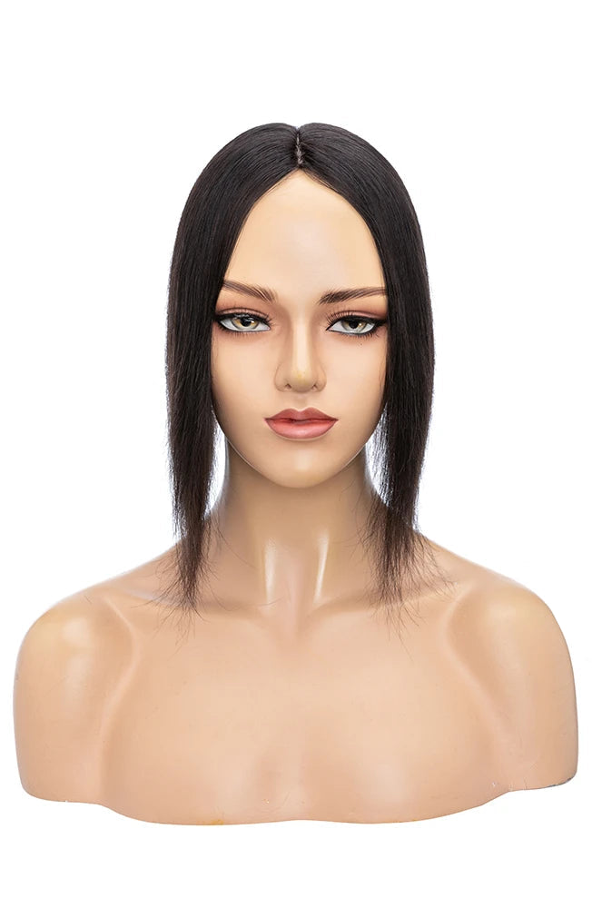 Premium 100% Human Hair Silk Base Topper – Lightweight, Natural Look & Customizable
