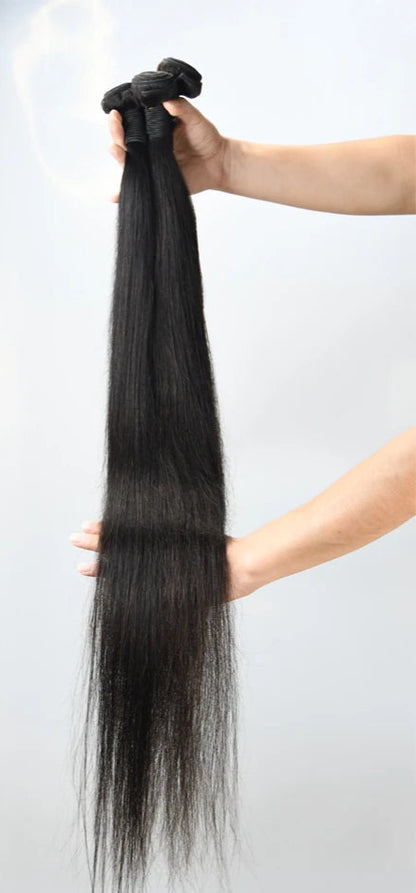 Sleek Peruvian Straight Human Hair Bundles – 100% Virgin Hair, No Tangle, No Shedding