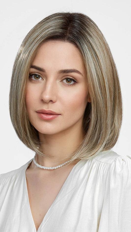 10-Inch Brown Blonde Lace Front Bob Wig – Breathable Swiss Lace & FUTURA Fiber