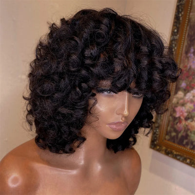 Jerry Curl Lace Front Wig – 100% Brazilian Remy Human Hair, Natural Bounce, and Volume