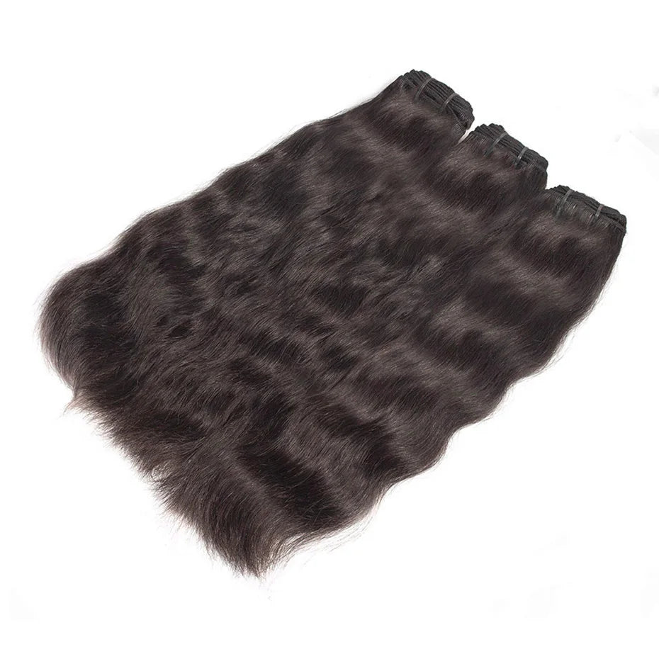 30-34 Inch Raw Virgin Straight Human Hair Bundles - 100% Natural Double Weft Extensions