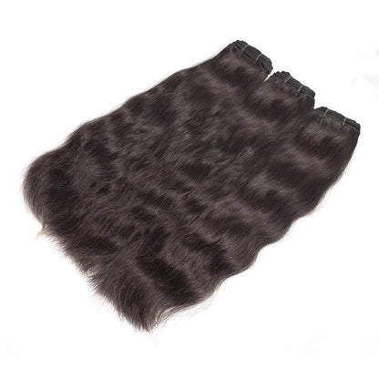 30-34 Inch Raw Virgin Straight Human Hair Bundles - 100% Natural Double Weft Extensions