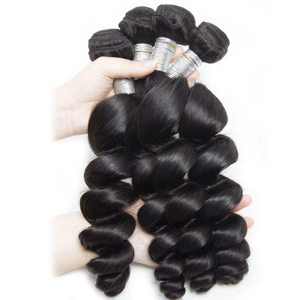 Vallbest Loose Wave Human Hair Bundles – 100% Virgin Hair, 1/3/4 PCS, Tangle-Free & Restyleable