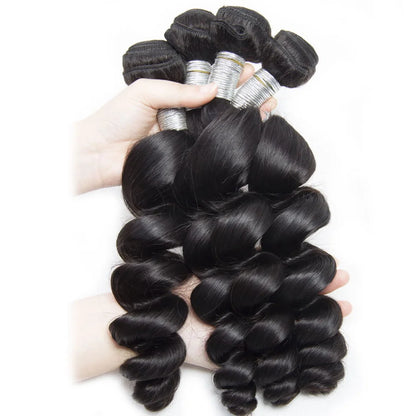 Vallbest Loose Wave Human Hair Bundles – 100% Virgin Hair, 1/3/4 PCS, Tangle-Free & Restyleable