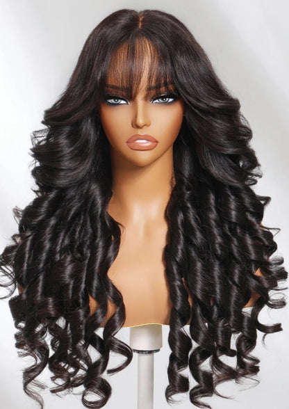 Loose Wave 13x4 Transparent Lace Front Wig – 100% Human Hair, 26+ Inch, Swiss Lace