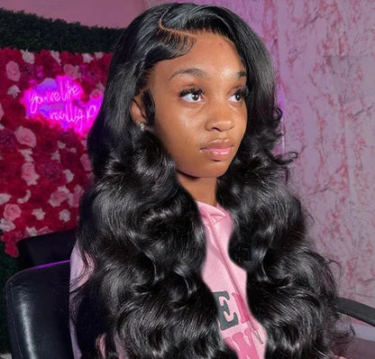 Premium Lace Front Body Wave Human Hair Wig – Long 26"+ Length, 100% Virgin Hair, Transparent Swiss Lace, Natural Pre-Plucked Hairline