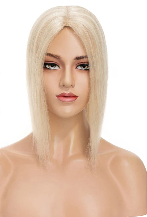 Silk Base Human Hair Toppers for Women – 100% Real Hair, Straight, Natural Volume