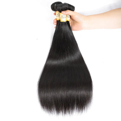 Premium 100% Straight Human Hair Bundles – Unprocessed Natural Hair Extensions (10-40 Inch)