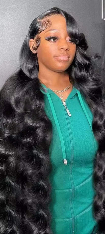 Long 26+ Inch Body Wave HD Lace 360 Lace Frontal Wig – Transparent Swiss Lace, 100% Human Hair