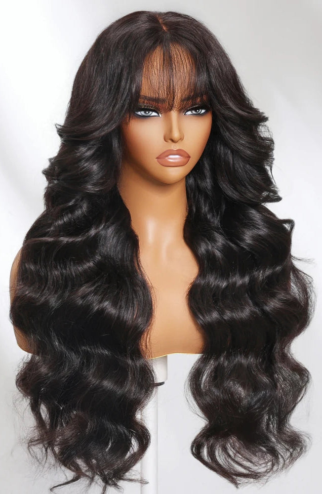 Loose Wave 13x4 Transparent Lace Front Wig – 100% Human Hair, 26+ Inch, Swiss Lace