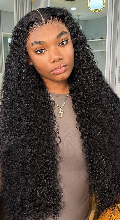 Long Deep Wave Peruvian Lace Front Wig – 26+ Inches, Transparent Lace