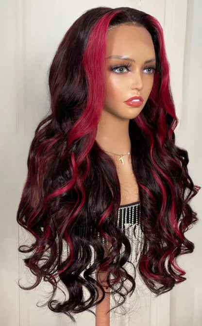 Long Wavy Synthetic Lace Front Wig – Natural Black Heat-Resistant Wig for Black Women