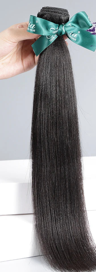 Premium Virgin Straight Human Hair Bundles – 8-40 Inches, Double Weft, No Shedding, No Tangle