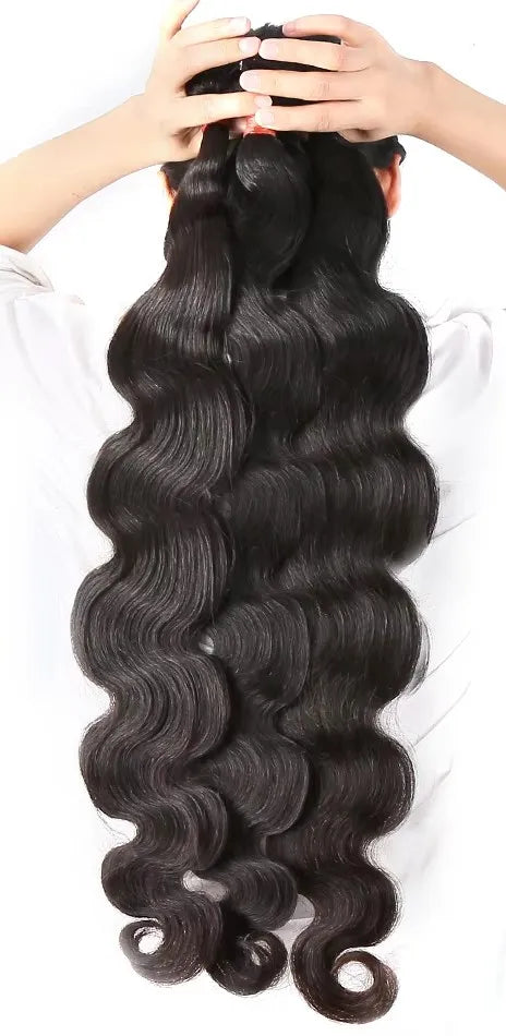 Premium Body Wave Human Hair Bundles – Natural, Machine Double Weft, Can Be Permed, No Chemical Processing