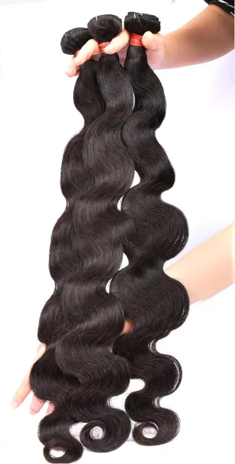 Premium Body Wave Human Hair Bundles – Natural, Machine Double Weft, Can Be Permed, No Chemical Processing