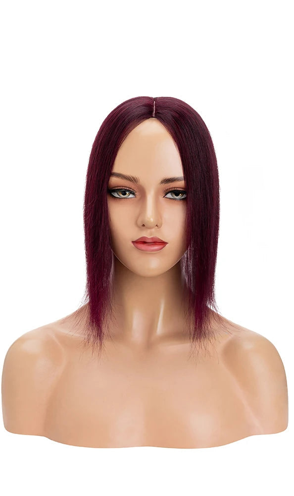 Premium Human Hair Topper – Silk Base, Straight Texture, 13 Color Options