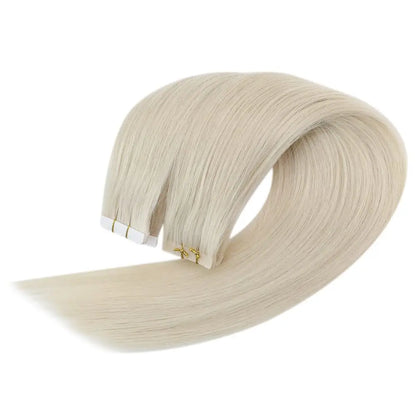 Virgin Human Hair Invisible Tape-In Extensions | 100% Real Hair, Lightweight & Reusable
