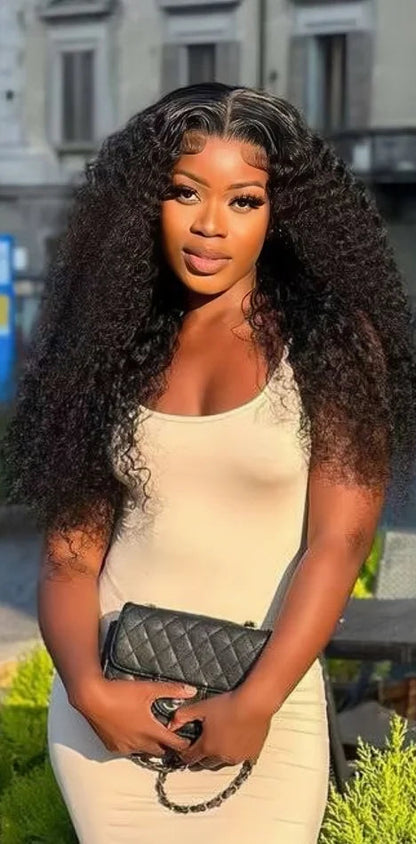 26-Inch Curly Lace Front Wig – Pre-Plucked Hairline, Transparent Lace, 180-200% Density