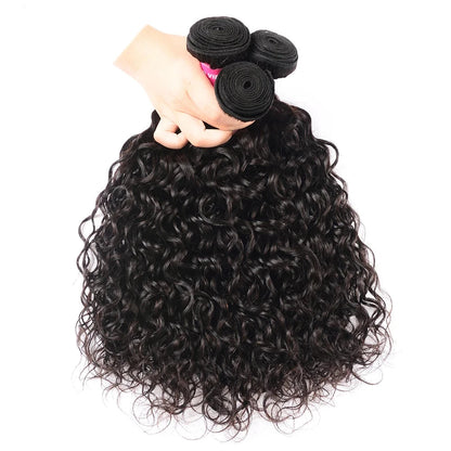 Water Wave Human Hair Weaving – Premium Quality, Natural Texture, Can Be Permed, Machine Double Weft