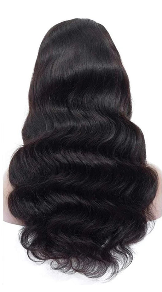 Medium Body Wave Human Hair Wig – Natural Color 1B, 150-180% Density, Medium Cap Size