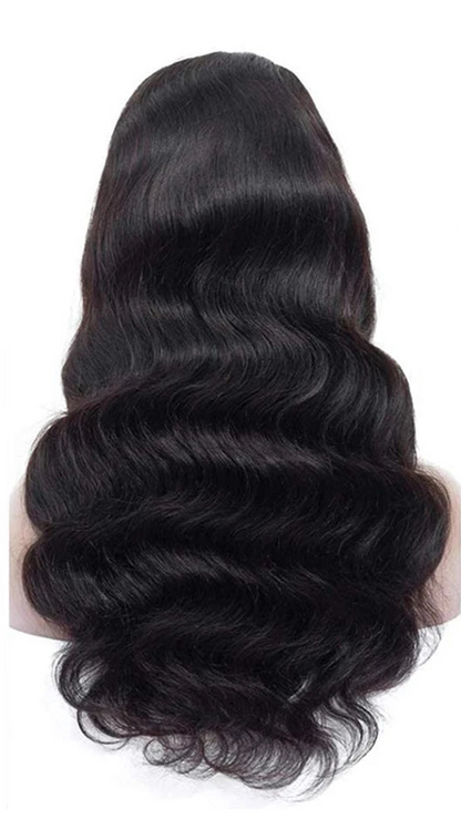 Medium Body Wave Human Hair Wig – Natural Color 1B, 150-180% Density, Medium Cap Size