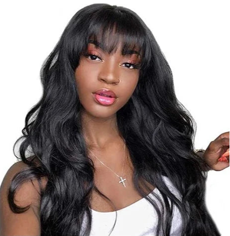 Medium Body Wave Human Hair Wig – Natural Color 1B, 150-180% Density, Medium Cap Size