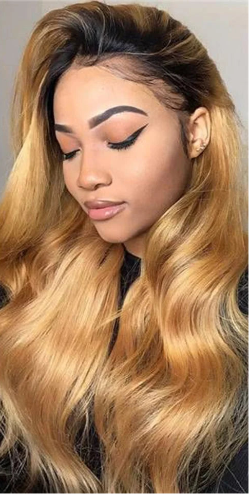 Ombre Body Wave Lace Front Human Hair Wig – 100% Human Hair, Transparent HD Lace, Customizable & No Shedding