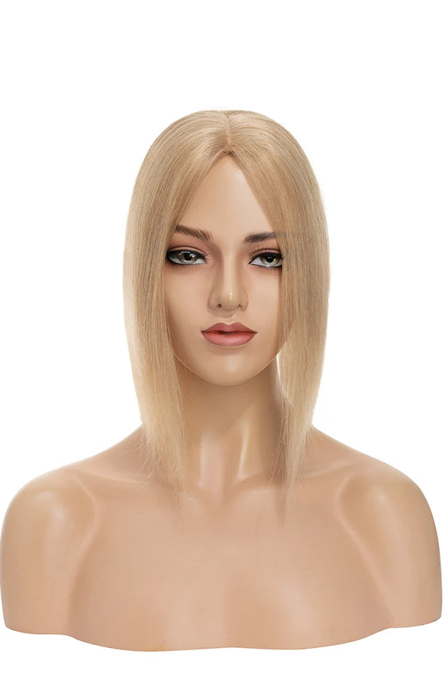 Premium Human Hair Topper – Silk Base, Straight Texture, 13 Color Options