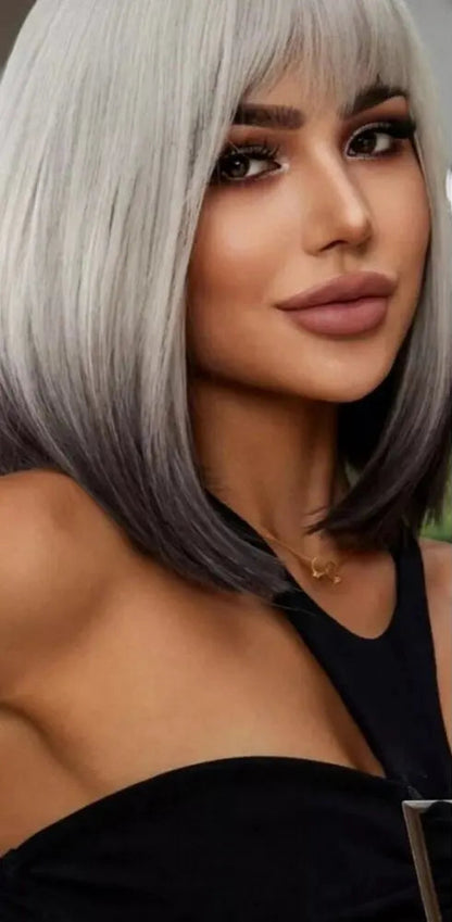 Short Straight High-Temperature Fiber Wig – Daily Use Halloween Costume Wig
