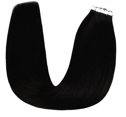 ZURIA Mini Tape-in Hair Extensions – Human Hair, Seamless, Invisible, Hypoallergenic (12-24 Inch)